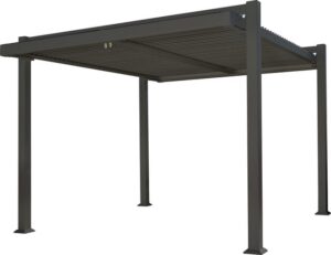 Freistehende bioklimatische Pergola NATERIAL Odyssea aus Aluminium in Anthrazitgrau, 11,52 m²