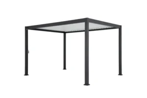 Freistehende bioklimatische Pergola Prima aus Aluminium in Anthrazitgrau, 12 m²